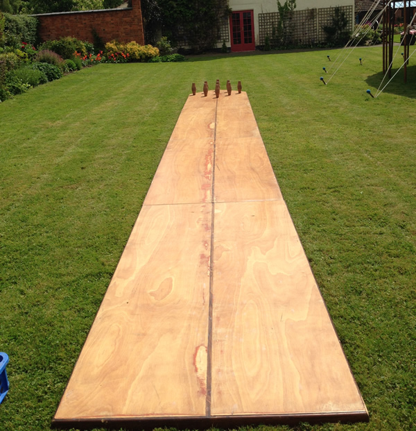 Full size skittle alley